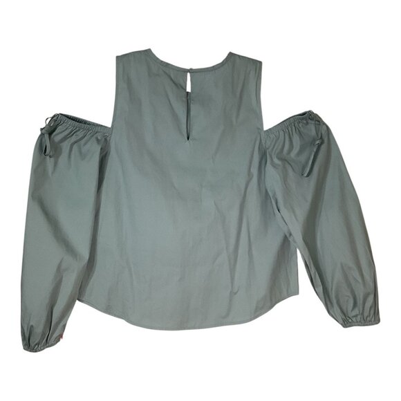 NWT Open Edit Teal Mist Cold Shoulder Long Sleeve Blouse -Women's Size Large - Picture 3 of 8
